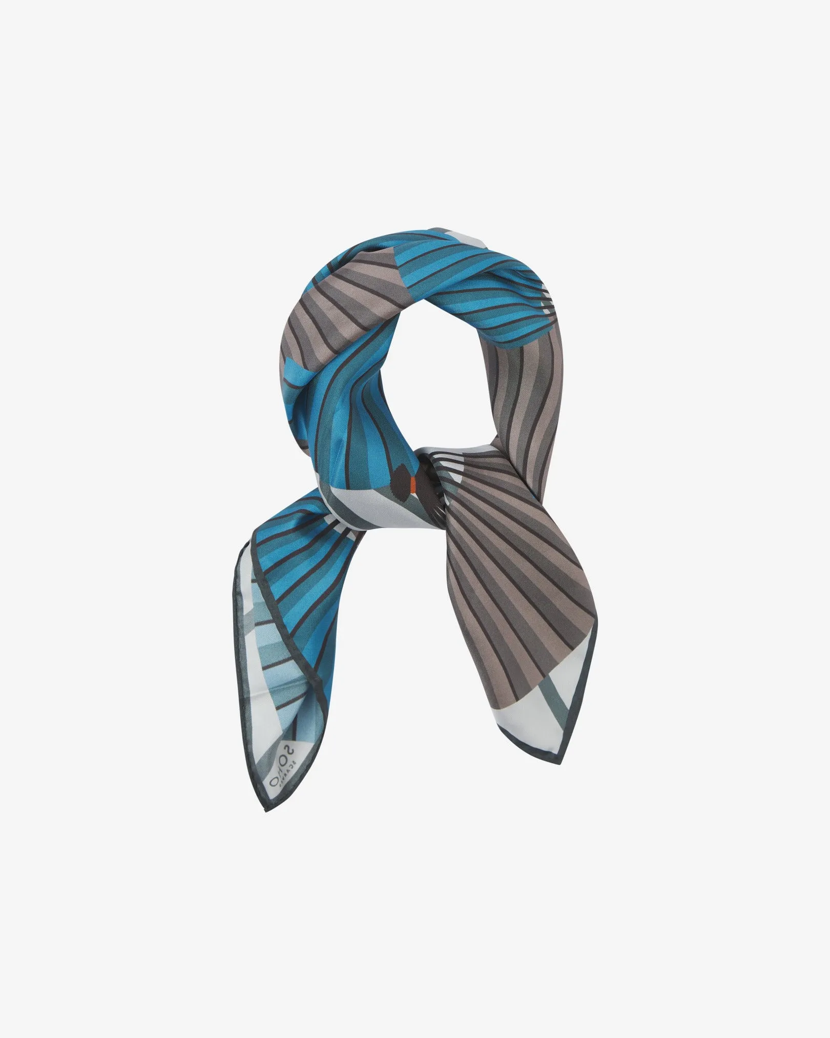 Silk Japanese Inspired Neckerchief - The Fan