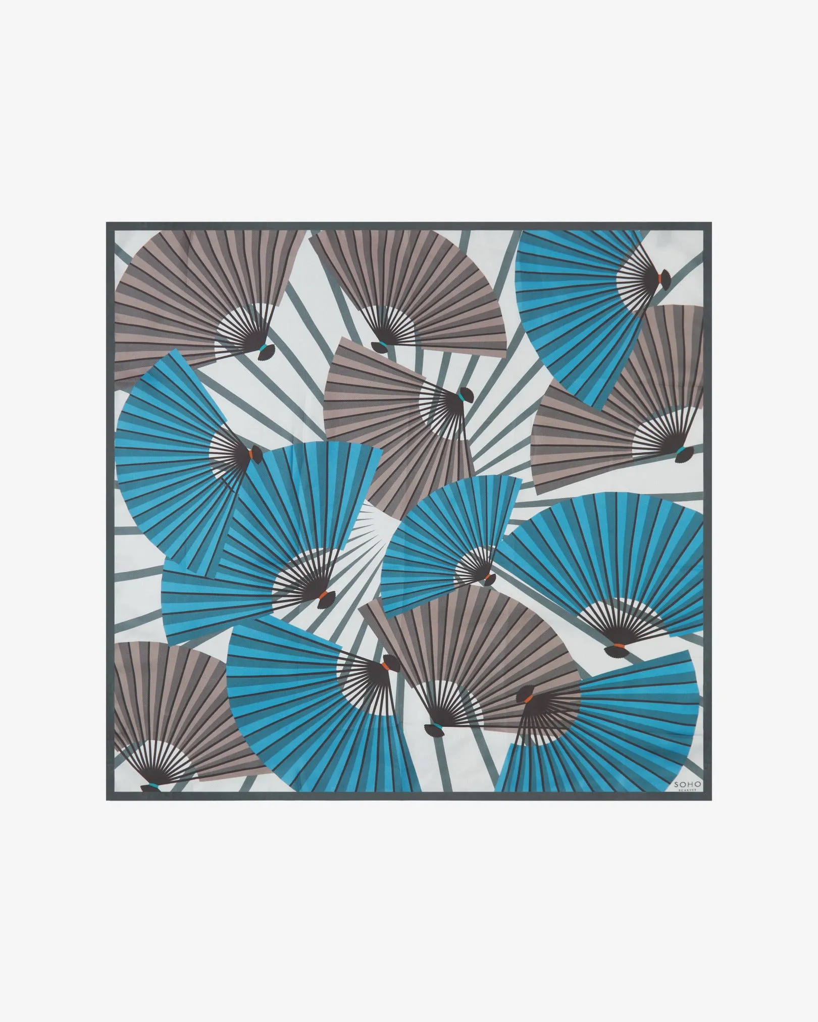 Silk Japanese Inspired Neckerchief - The Fan