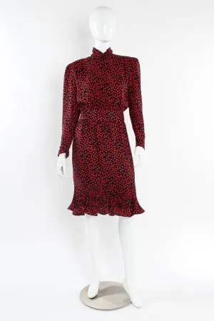 Silk Polka Dot Ruffle Dress