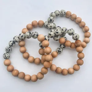 Simple Boho Diffuser Bracelet - Dalmatian Jasper