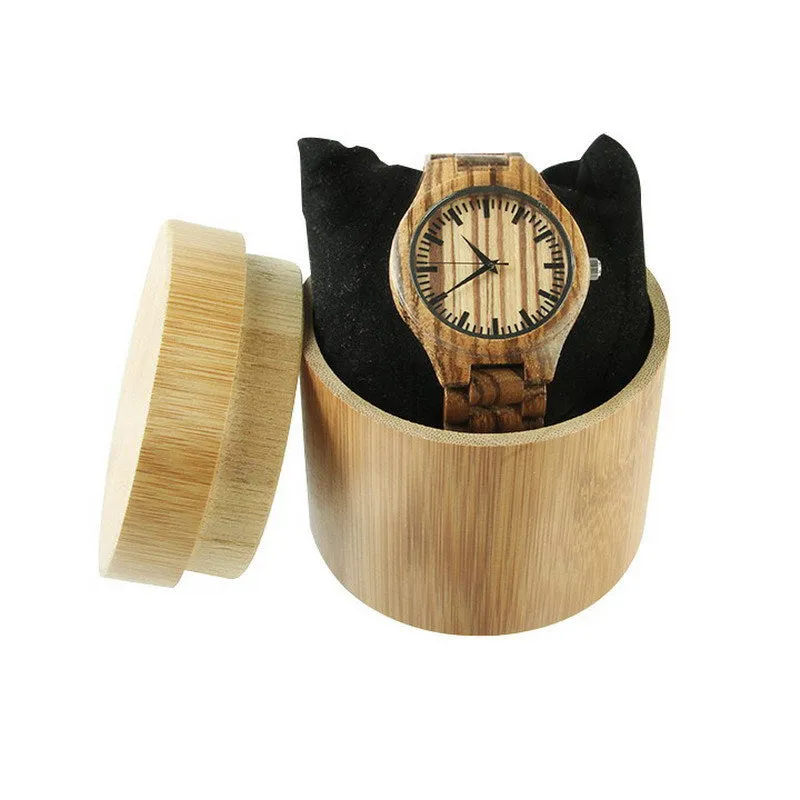 Simple White Dial Wooden Watch