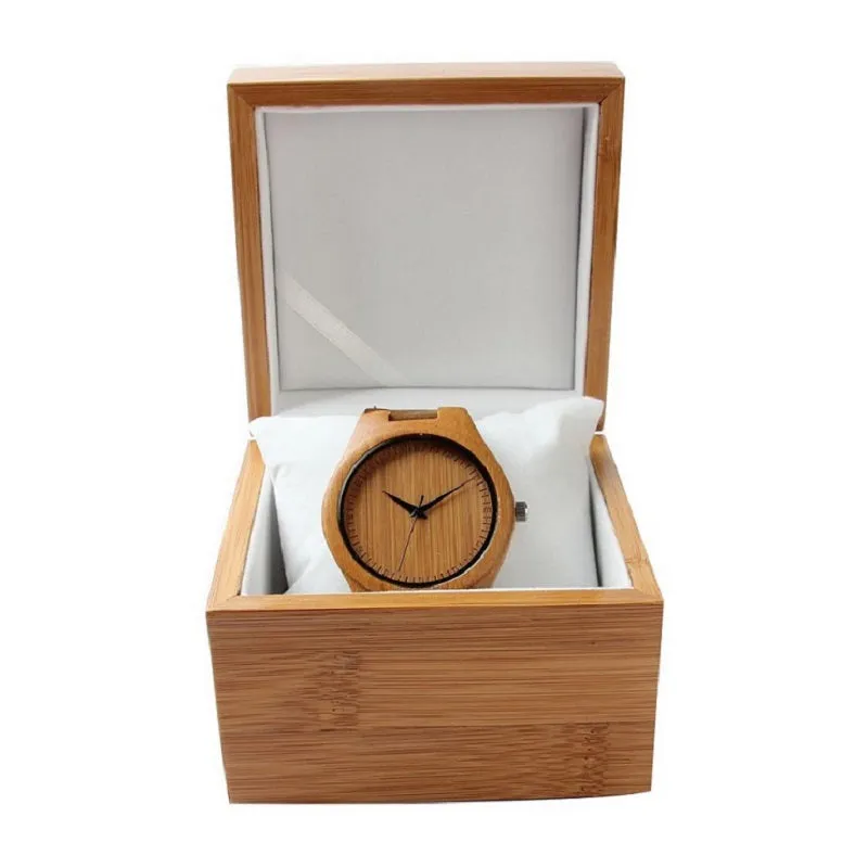 Simple White Dial Wooden Watch