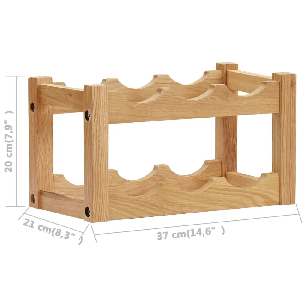 Simple Wine Rack for 6 Bottles Solid Oak Wood