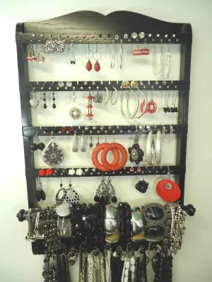 Single Bangle Jewelry Holder Organizer Ebony Black Oak