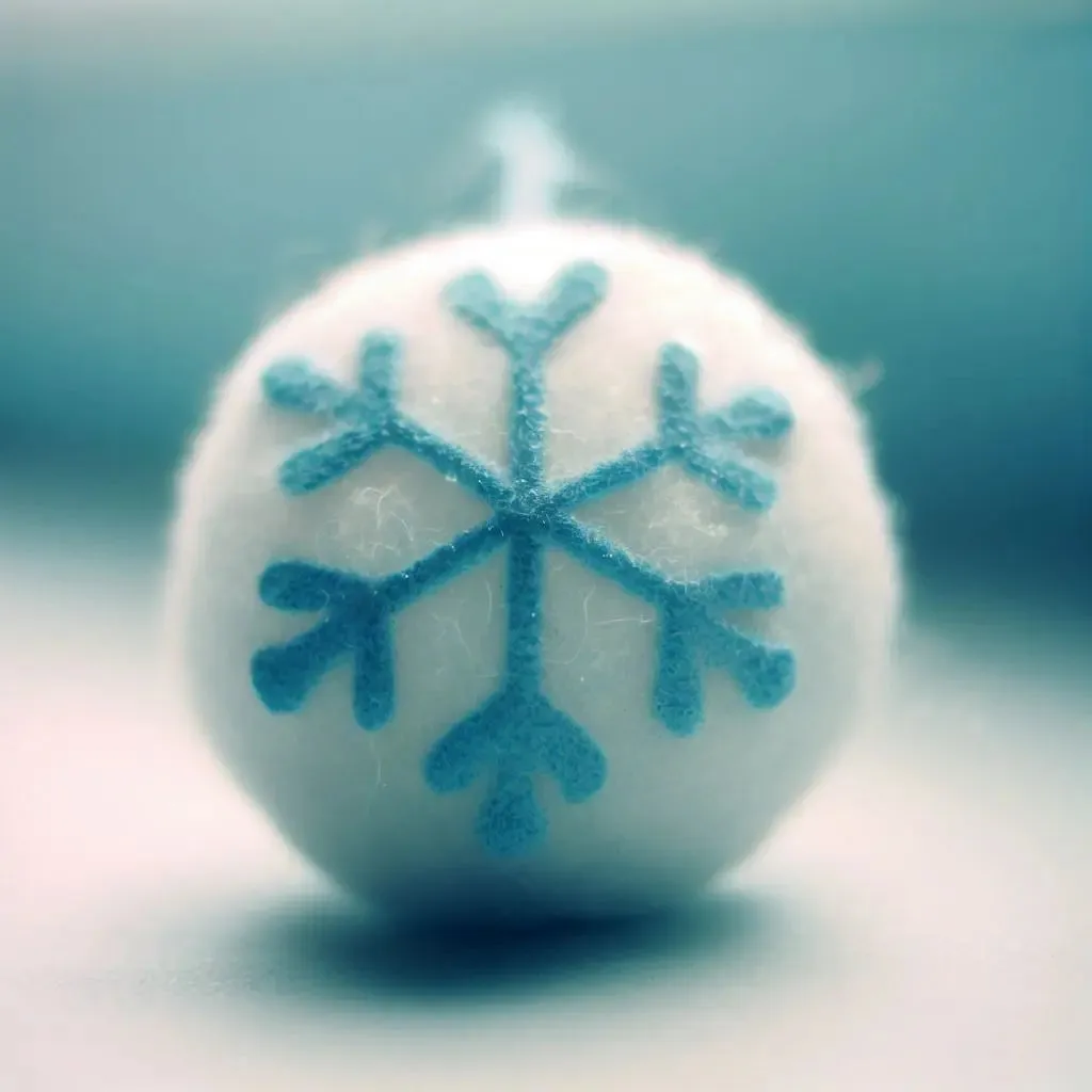 Snow Flake  Felt Balls Handmade in Nepal (30 pcs)