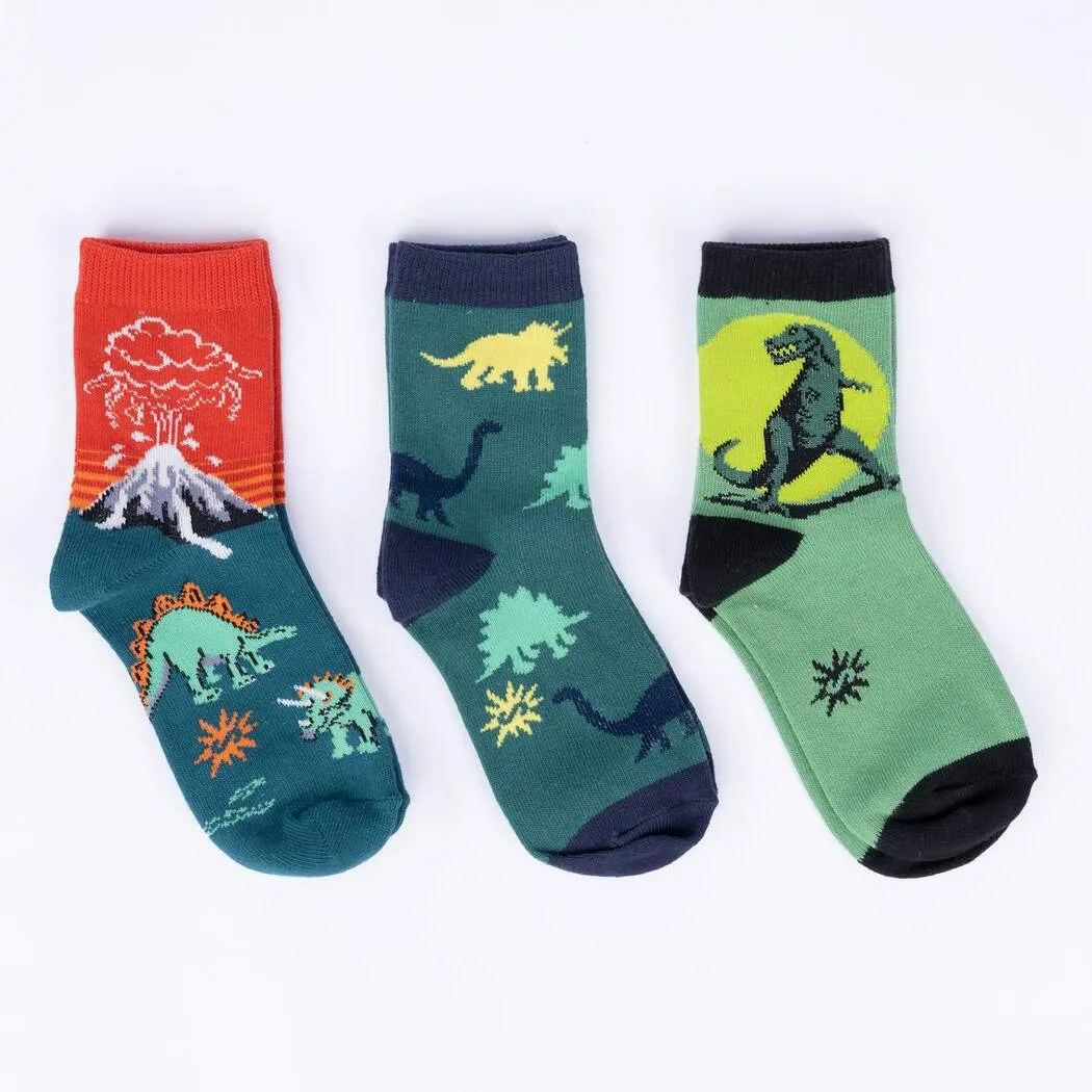 Sock it to Me Dinosaur Days Crew Socks 3pack - Youth