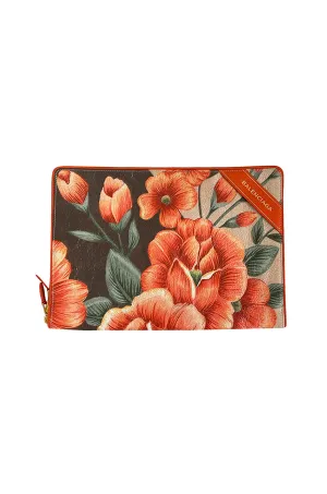 Spring 2017 Balenciaga Orange Blanket Flower Print Flat Large Clutch Bag