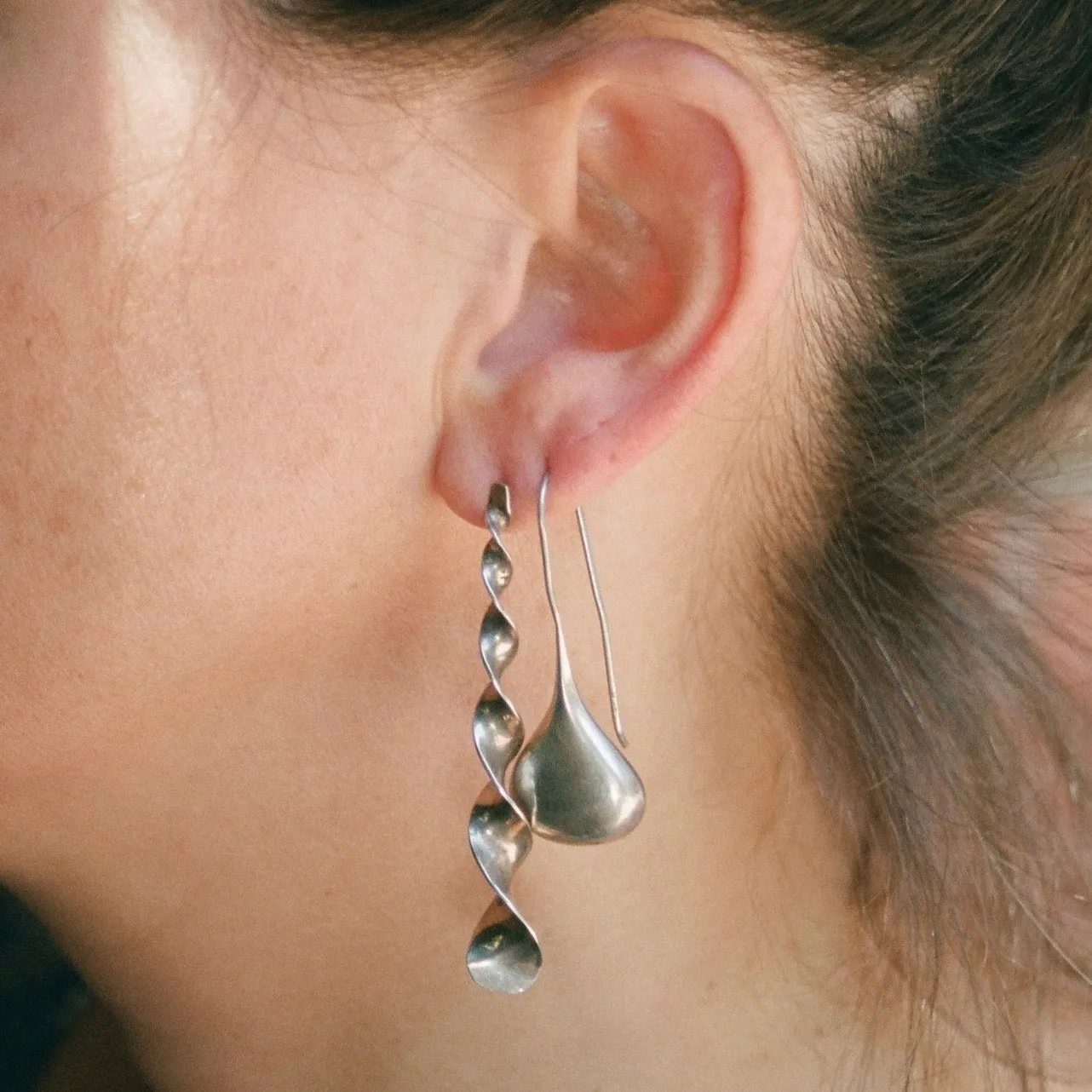 Sterling Silver Artisan Twisted Earrings