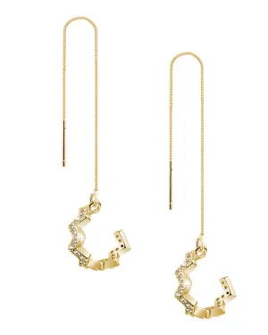 Sterling Silver Zig Zag Ear Cuff with Threader Earrings