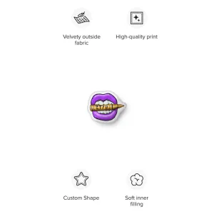 STFU Electric Purple Logo Shaped Pillow
