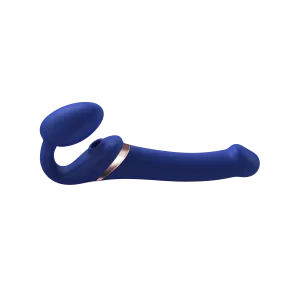 Strap on Me -  Multi Orgasm Bendable Strap-On Medium - Night Blue