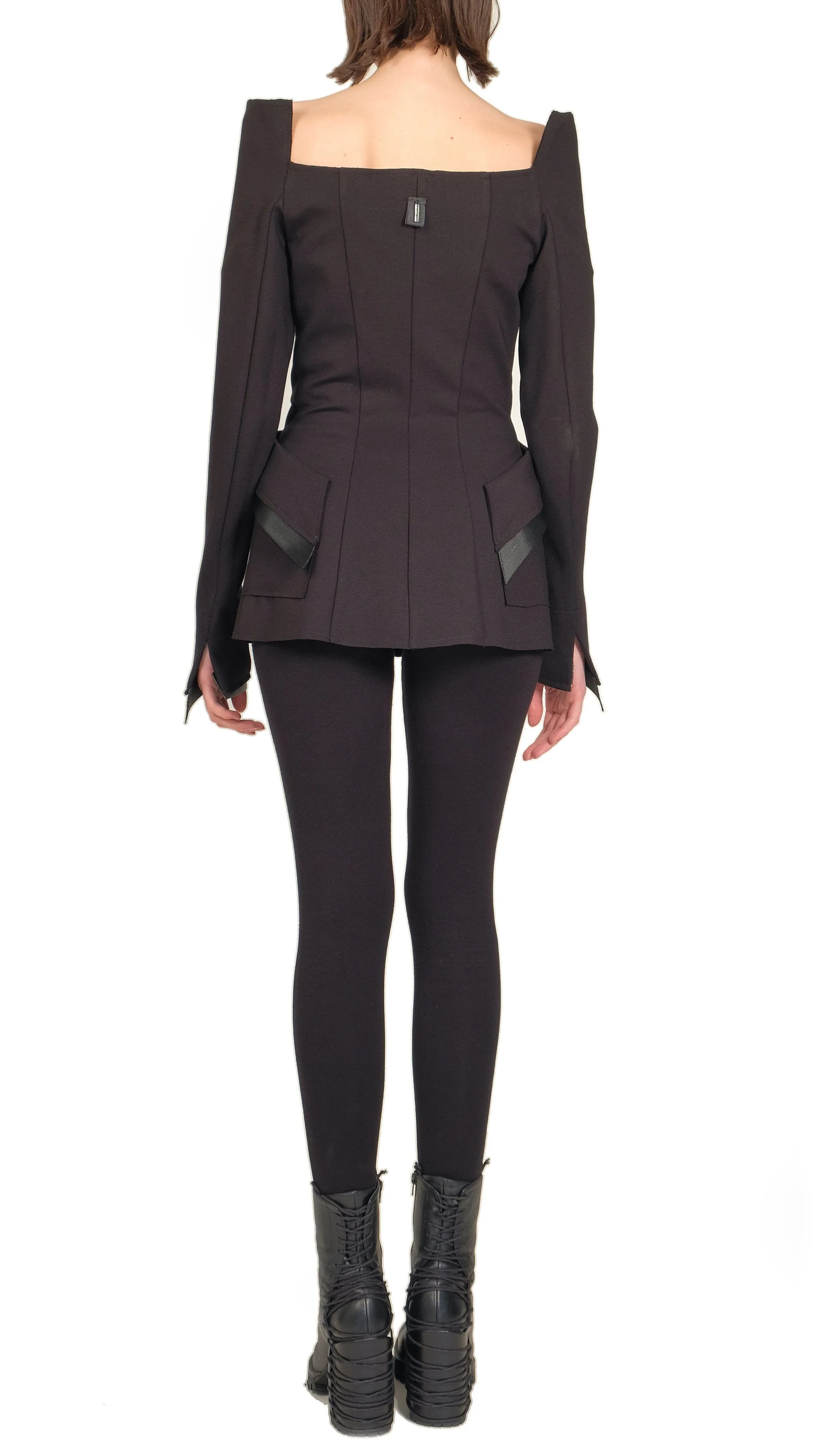 Stretch Blazer with Deep Decollete