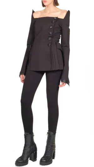 Stretch Blazer with Deep Decollete