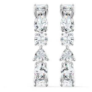 Tennis Deluxe ear cuffs Mixed cuts, White, Rhodium plated