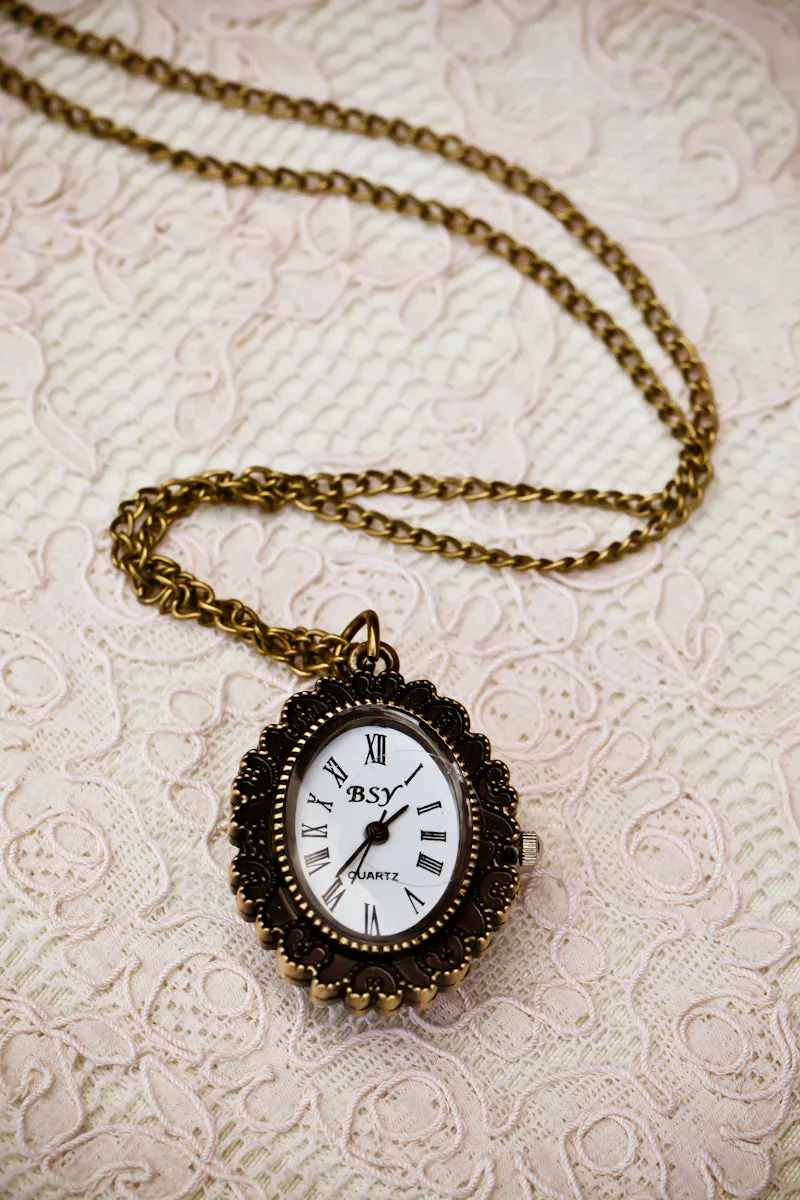 The Belle Pocket Watch (Pink Rose)