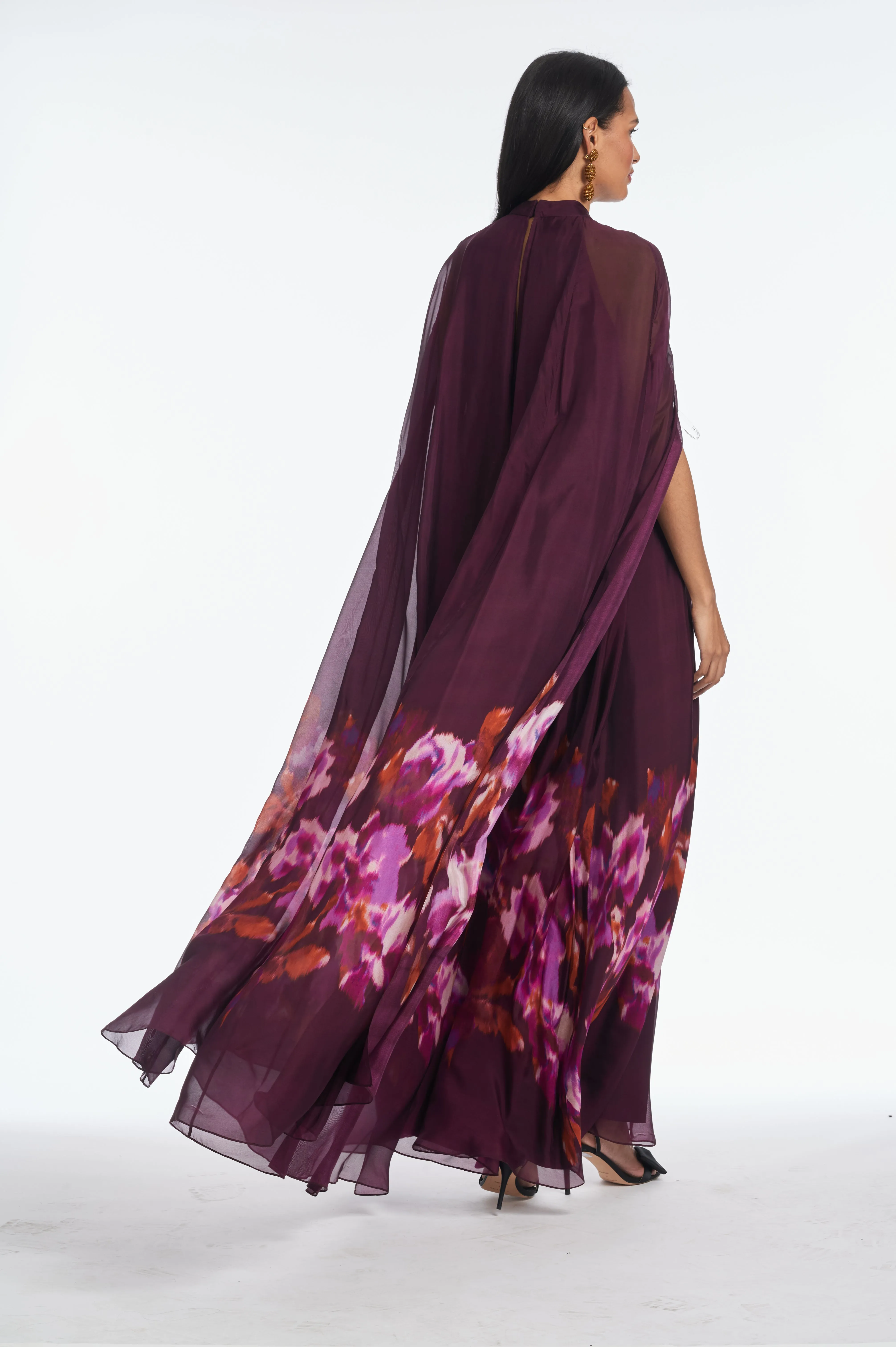 Tiana Gown - Mixed Berry Ikat Border
