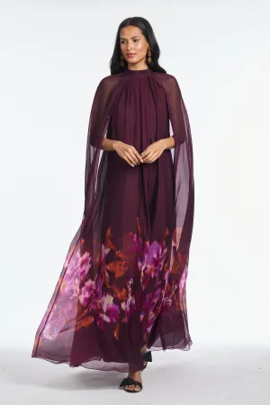 Tiana Gown - Mixed Berry Ikat Border