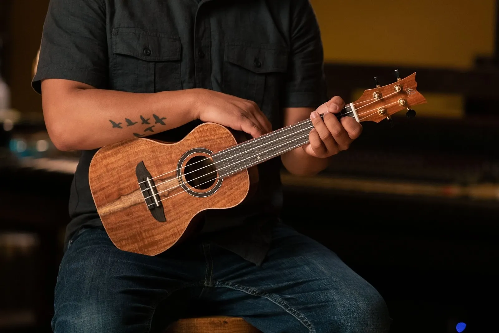 Timber Series Concert Ukulele - Solid Natural Acacia Acoustic with Gig Bag