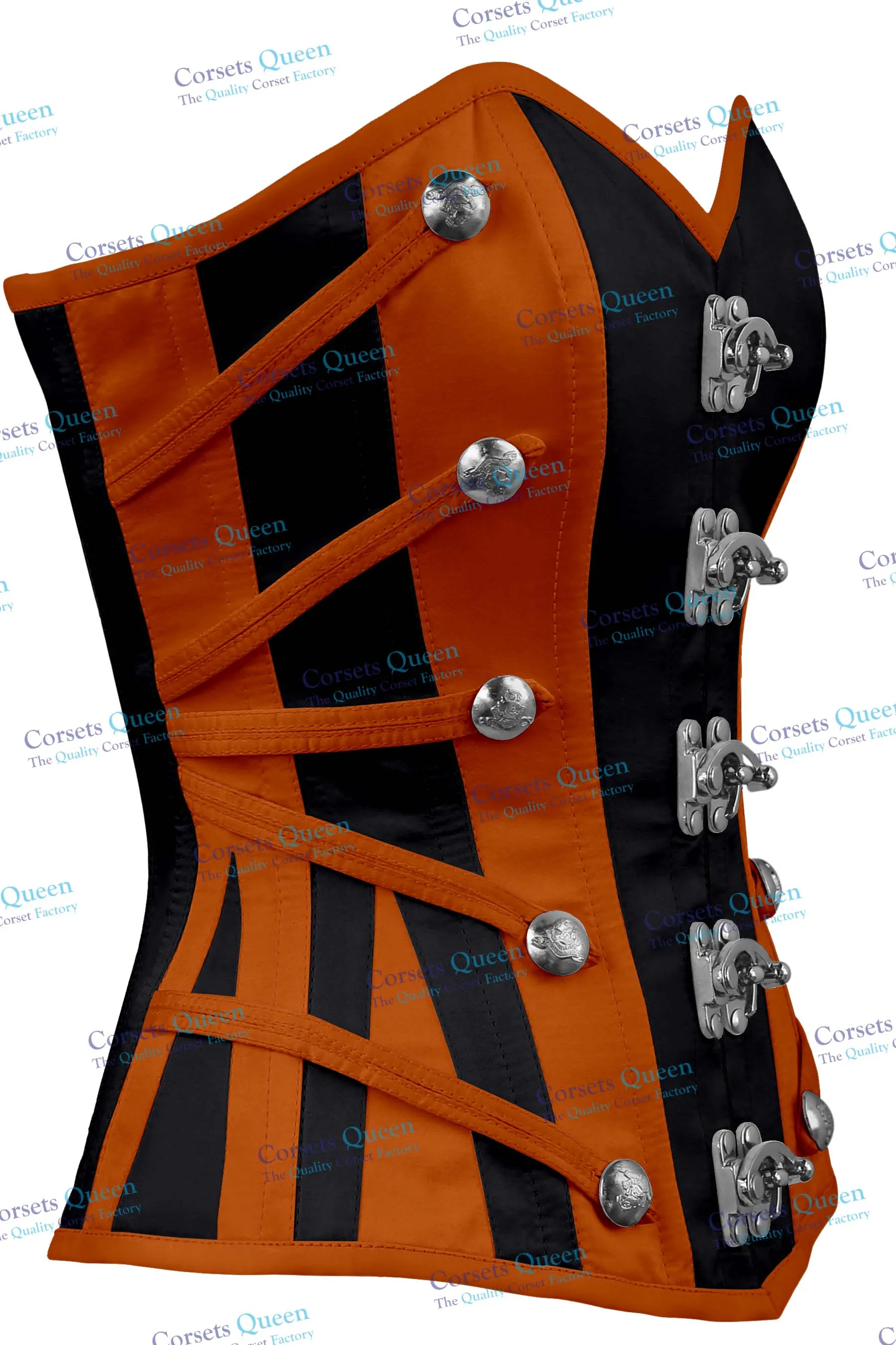 Tisha Satin Overbust Corset With Buckles