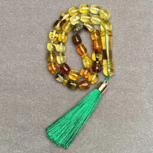 TRANSPARENT AMBER MISBAHA 7,2x8,6mm 13,8g