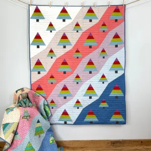 Trixie's Tree Farm Quilt Kit, Pattern by Pam Selkirk, Andover Century Solids Version, 54" x 69"