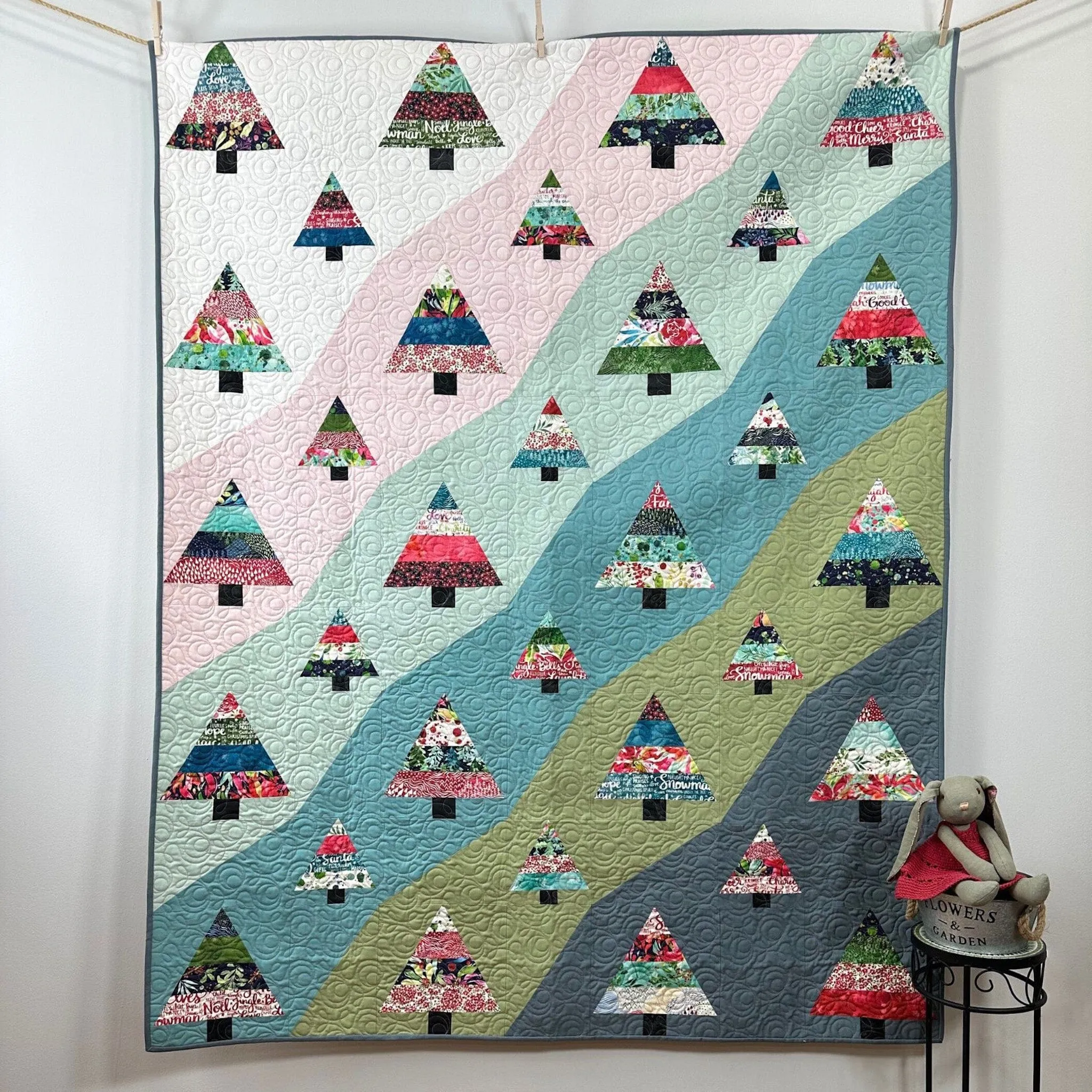 Trixie's Tree Farm Quilt Kit, Pattern by Pam Selkirk, Comfort & Joy Christmas Version, 54" x 69"
