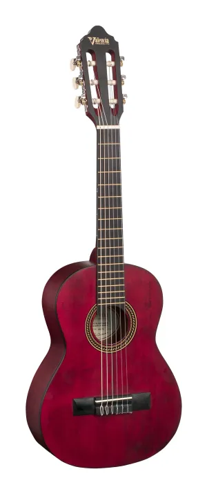 Valencia VC201TWR Classical Guitar - 1/4 Size - Transparent Wine Red