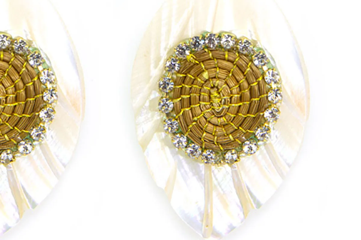Vegetable Gold Madre Perla Earrings