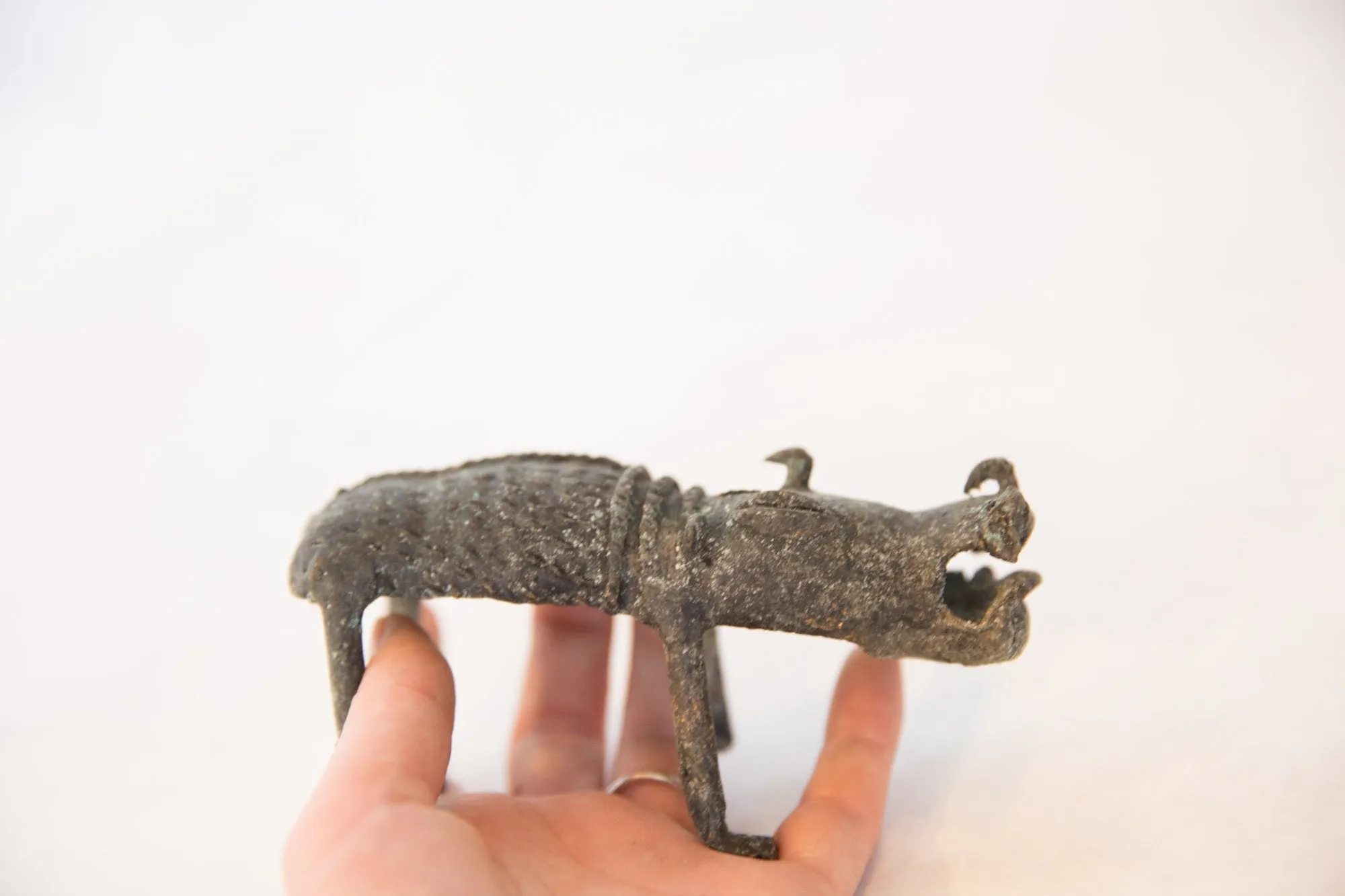 Vintage African Dark Oxidized Copper Boar