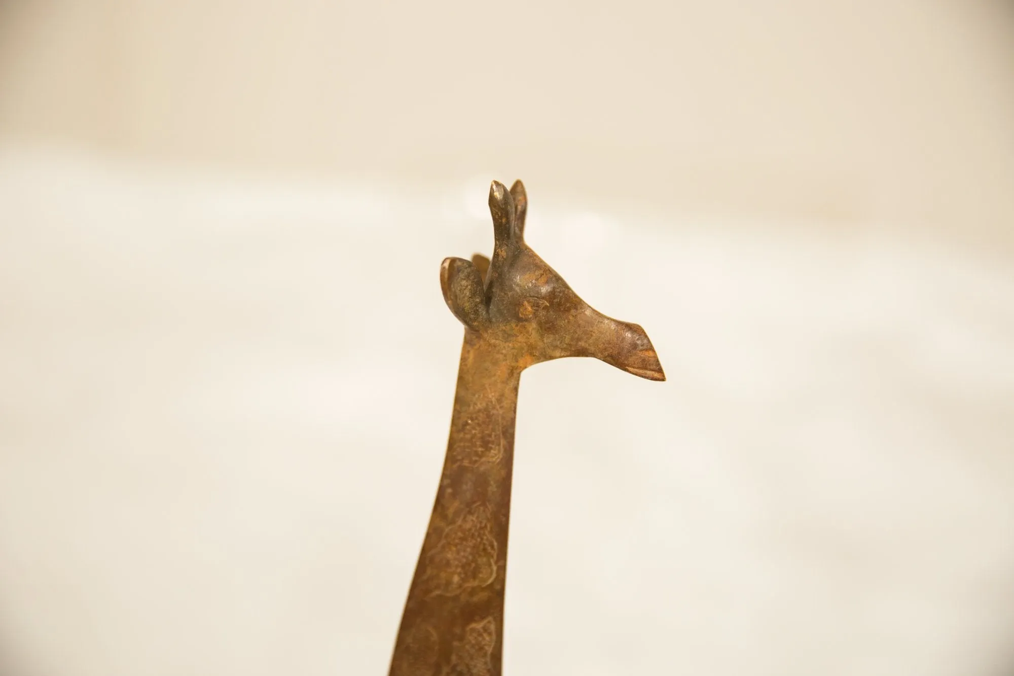 Vintage African Extra Large Copper Giraffe