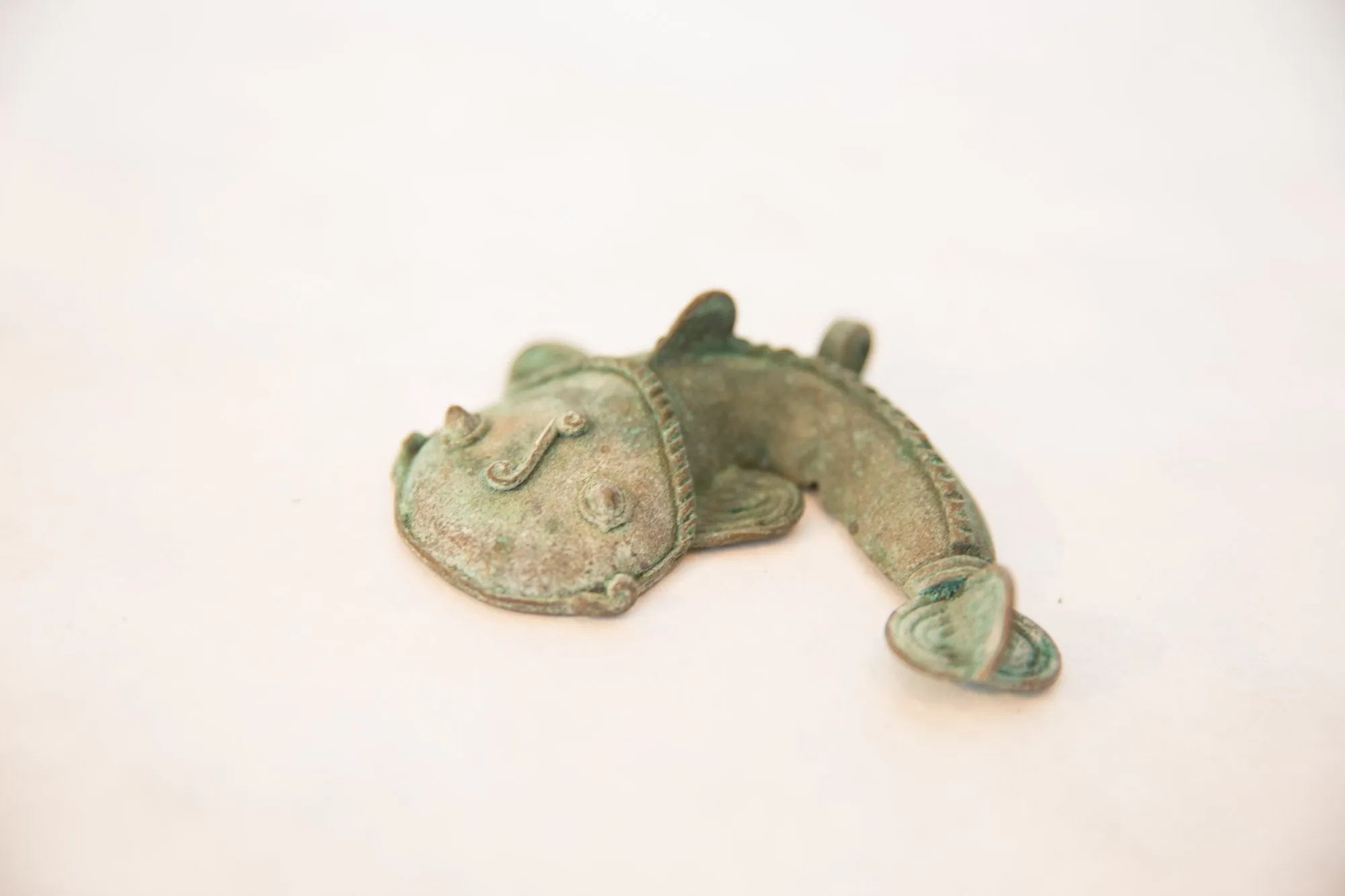 Vintage African Large Oxidized Copper Fish Pendant