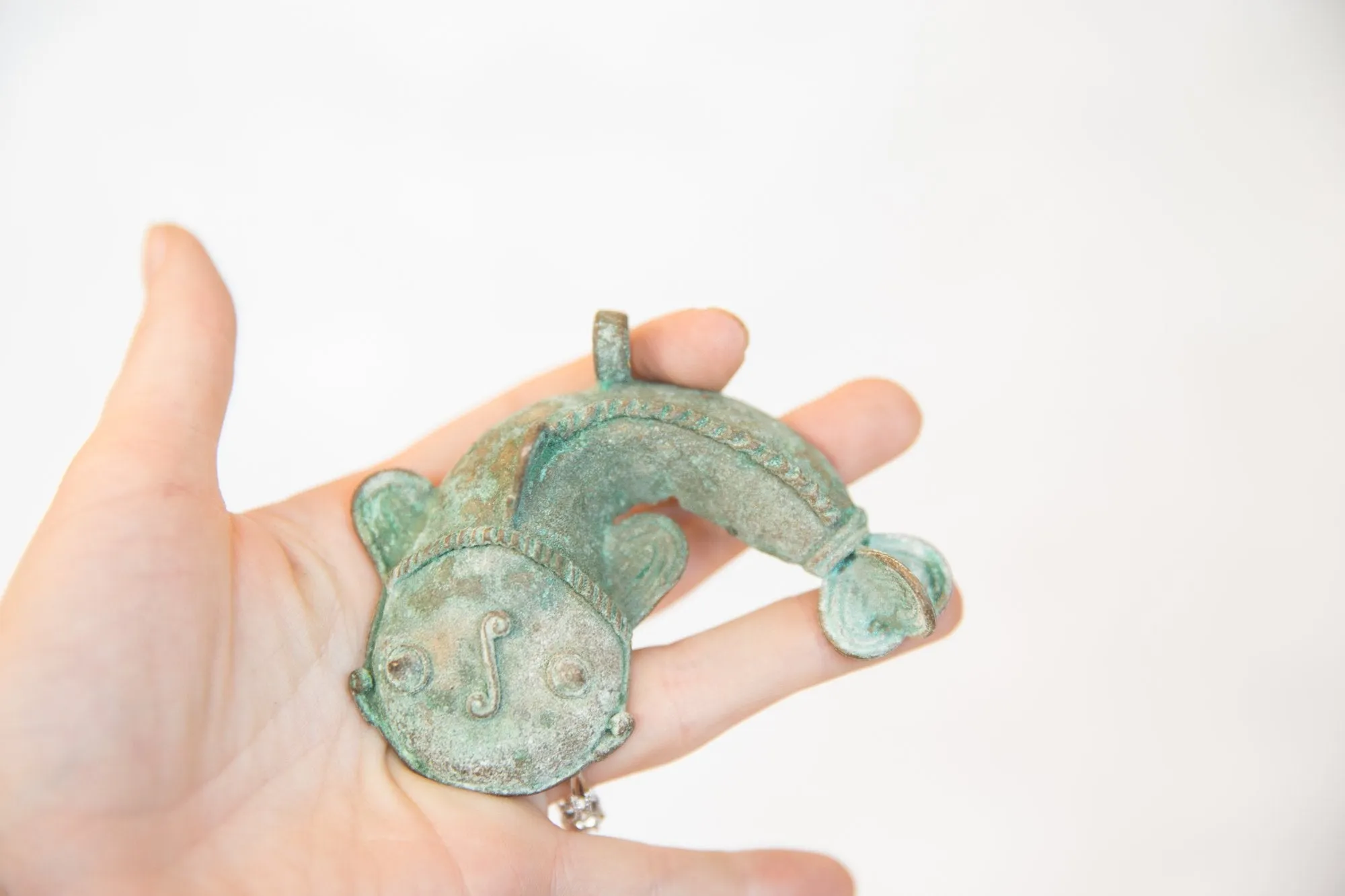 Vintage African Large Oxidized Copper Fish Pendant