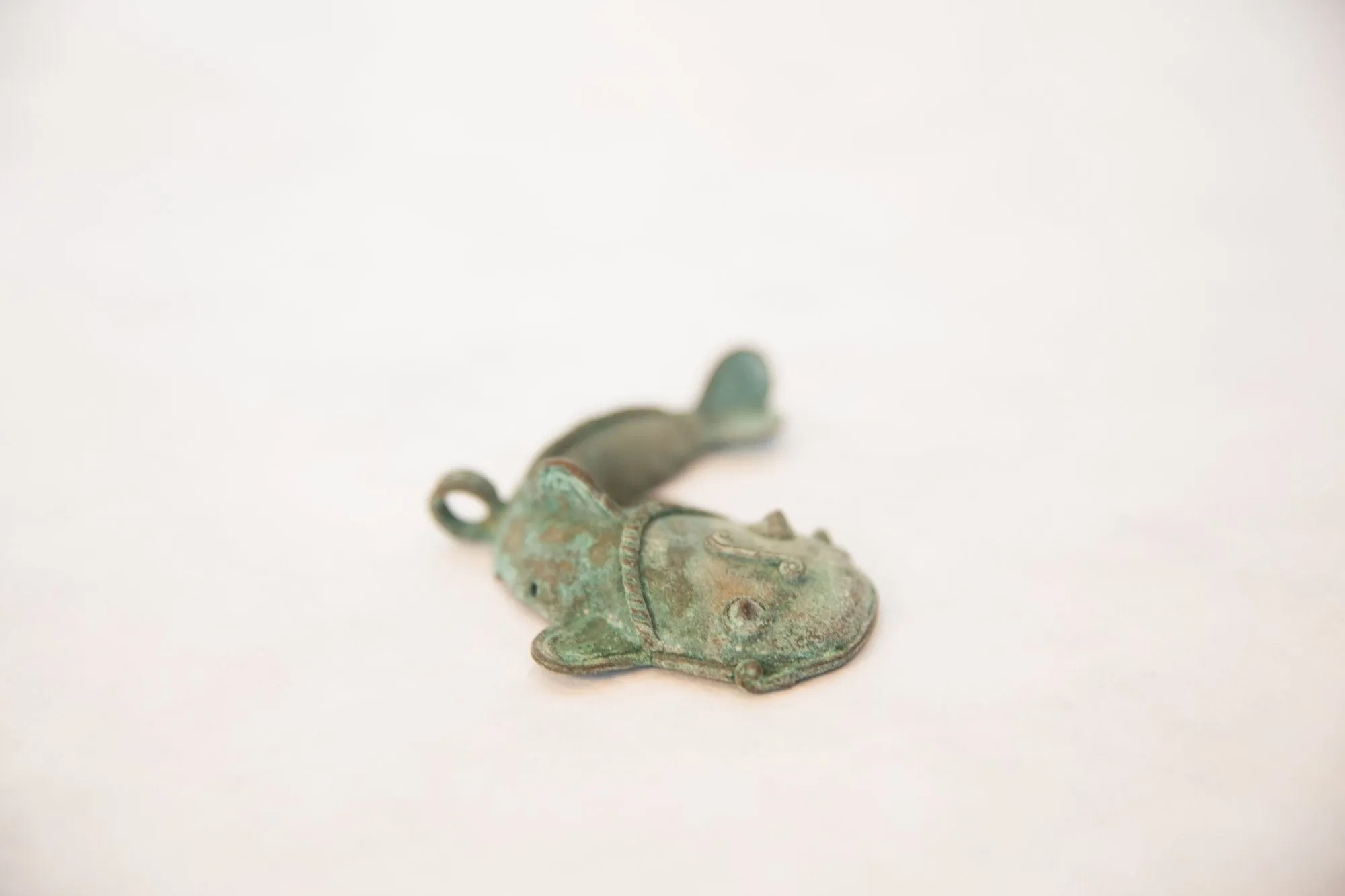 Vintage African Large Oxidized Copper Fish Pendant
