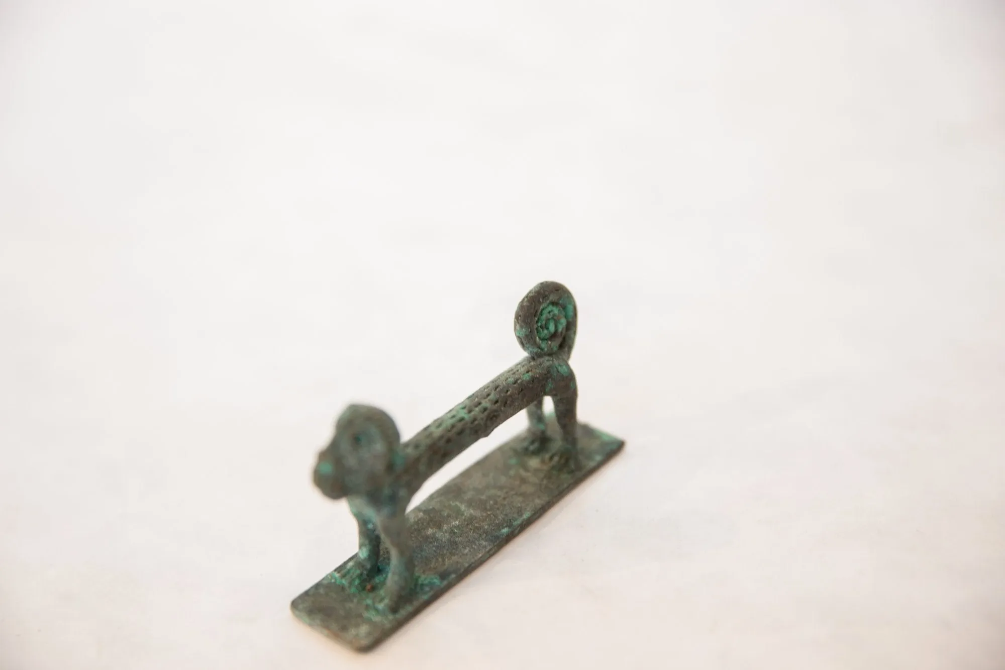 Vintage African Long Oxidized Copper Monkey