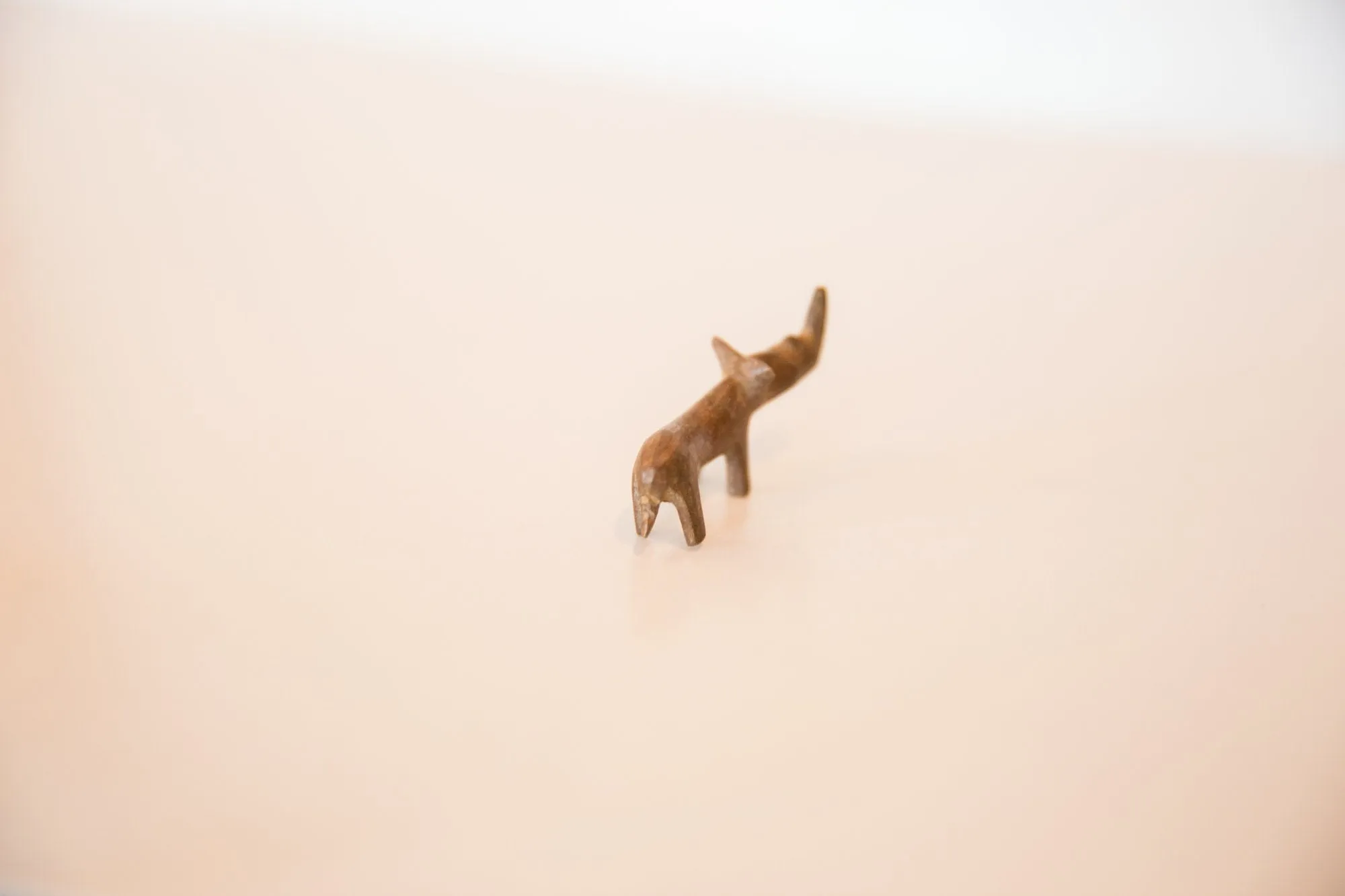 Vintage African Mini Curved Copper Rhino