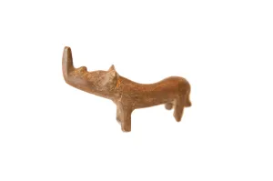 Vintage African Mini Curved Copper Rhino