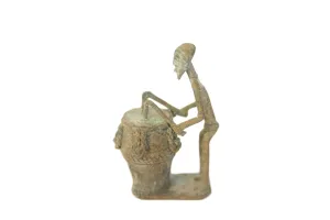 Vintage African Oxidized Copper Drummer