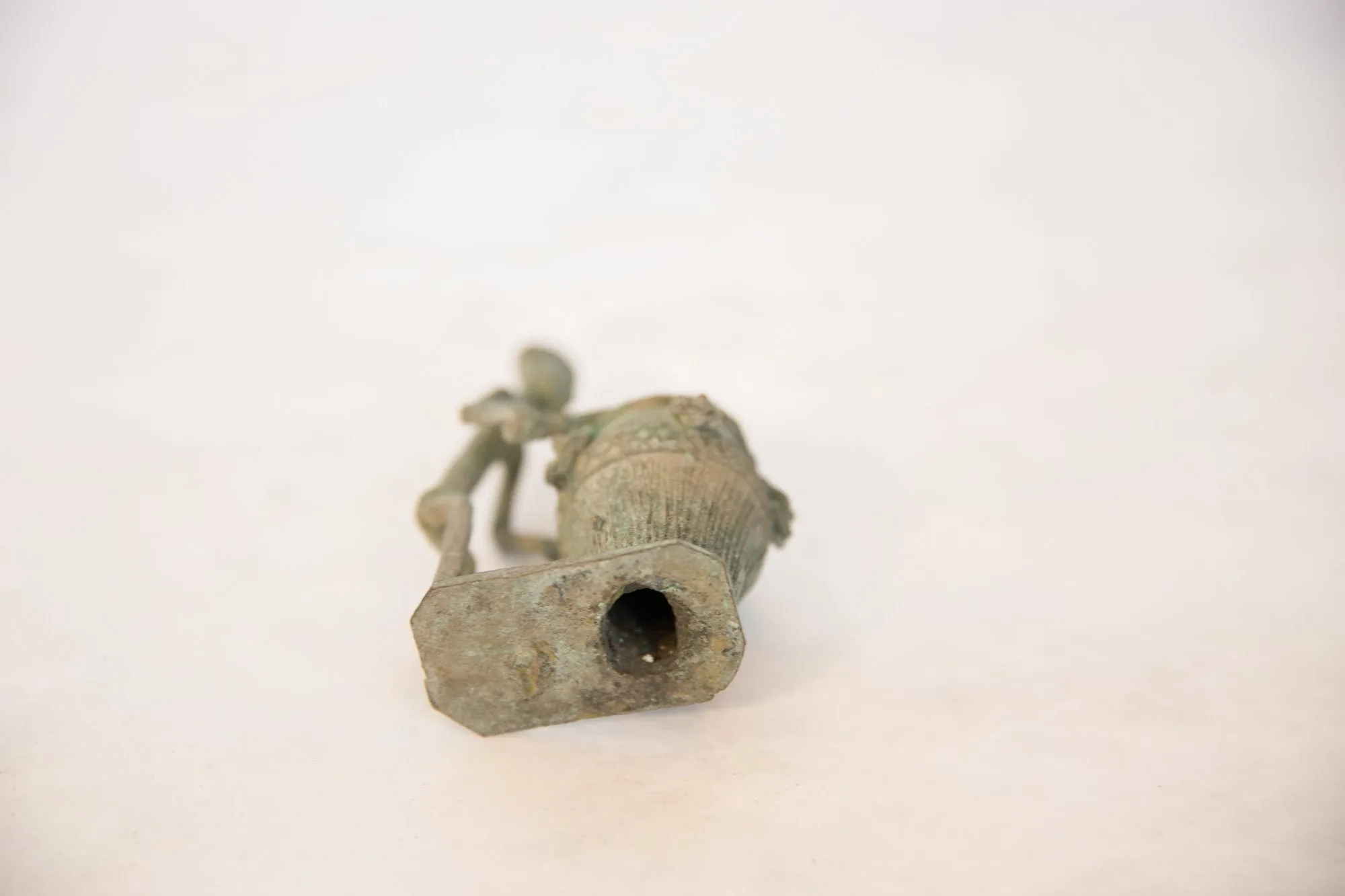 Vintage African Oxidized Copper Drummer