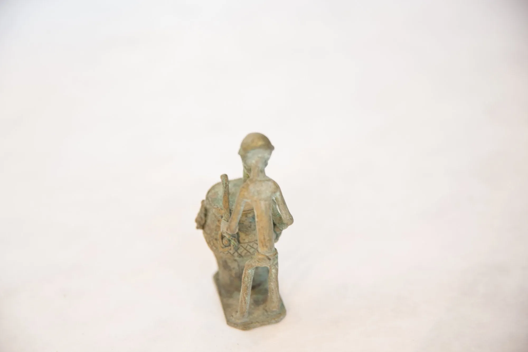Vintage African Oxidized Copper Drummer