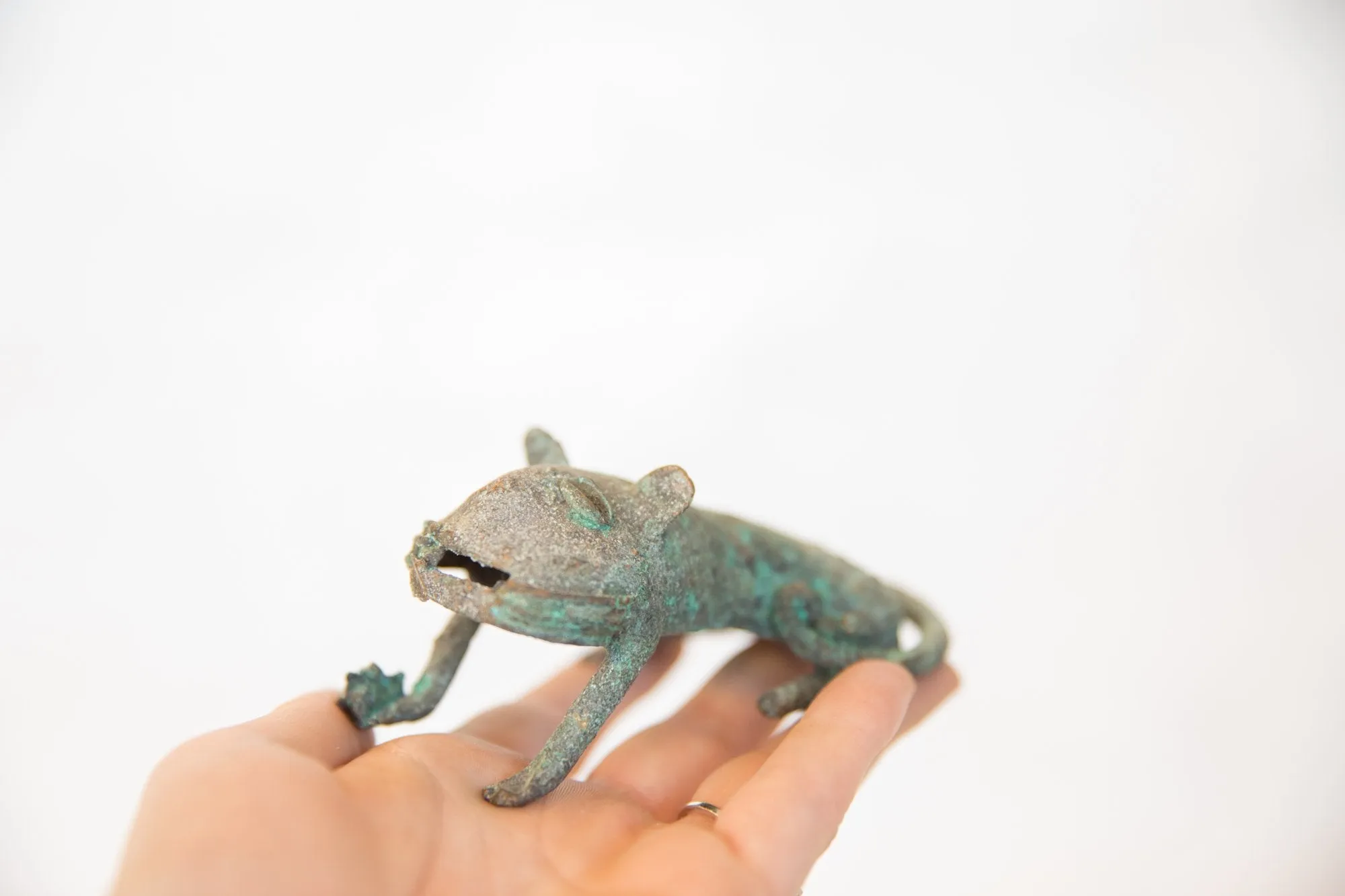 Vintage African Oxidized Copper Feline