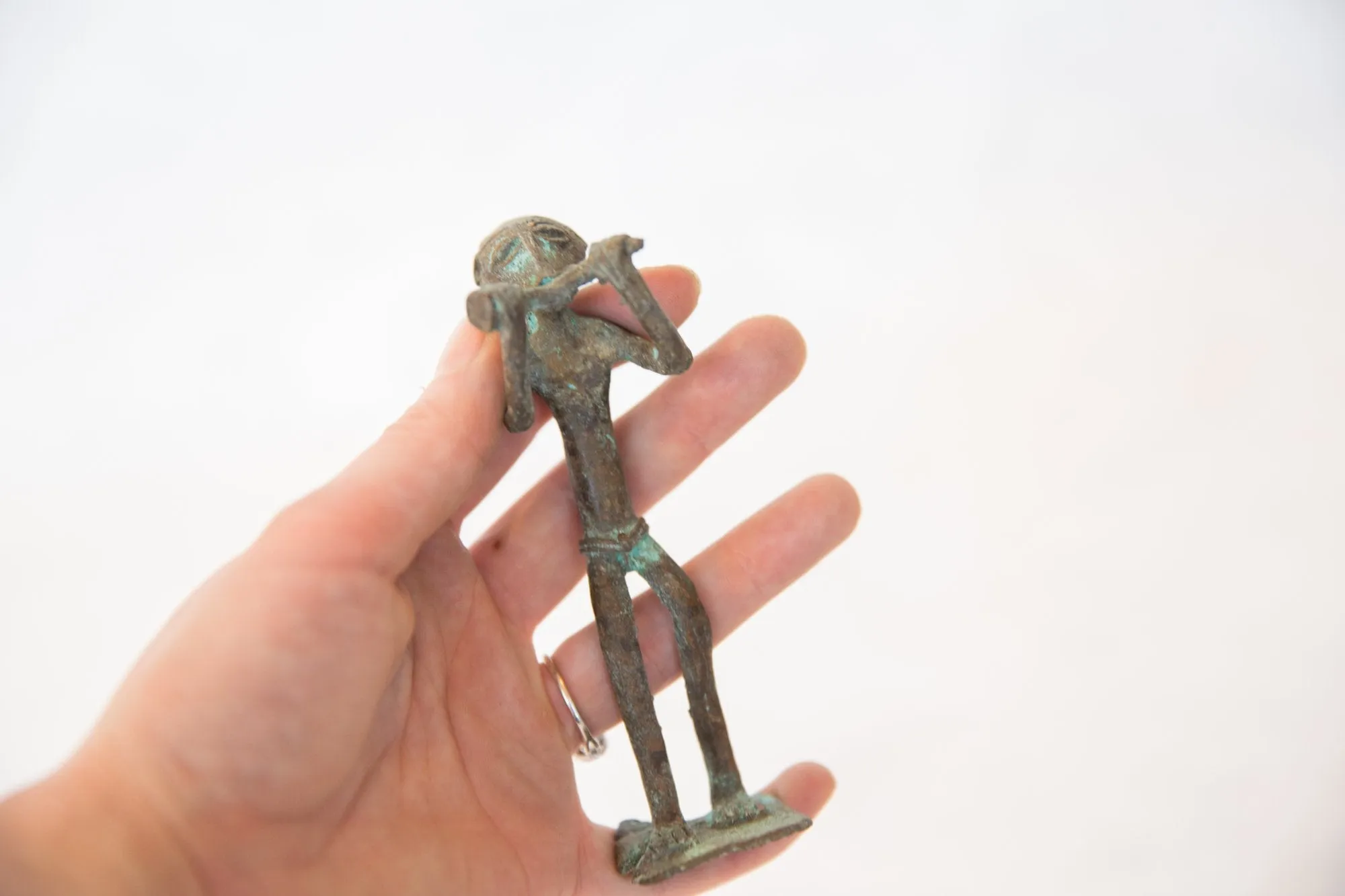 Vintage African Oxidized Copper Man Eating