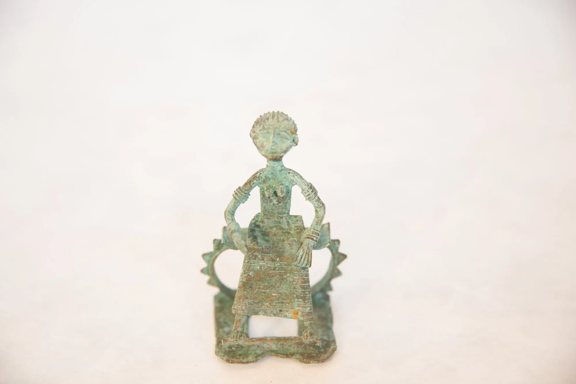Vintage African Oxidized Copper Sitting Woman