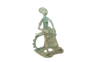 Vintage African Oxidized Copper Sitting Woman