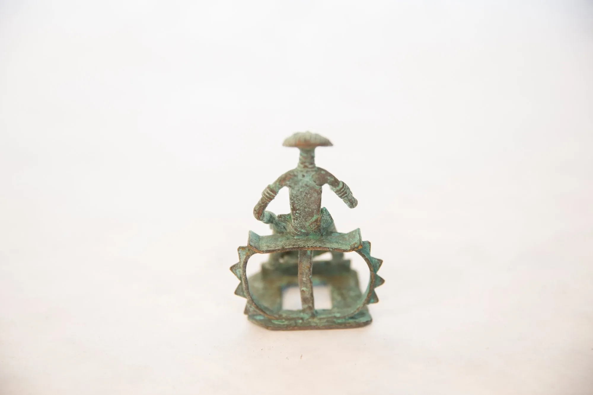 Vintage African Oxidized Copper Sitting Woman