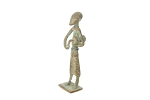 Vintage African Oxidized Copper Standing Drummer