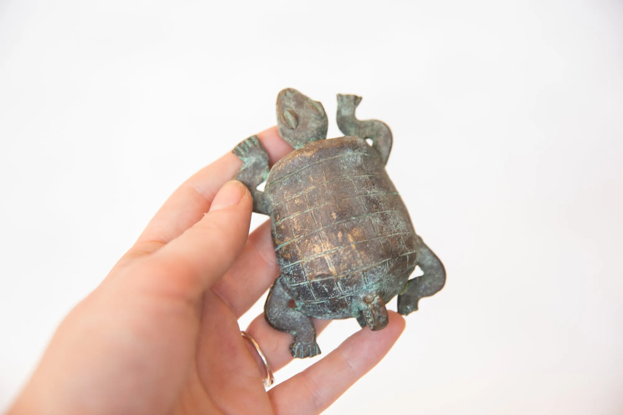 Vintage African Oxidized Copper Turtle