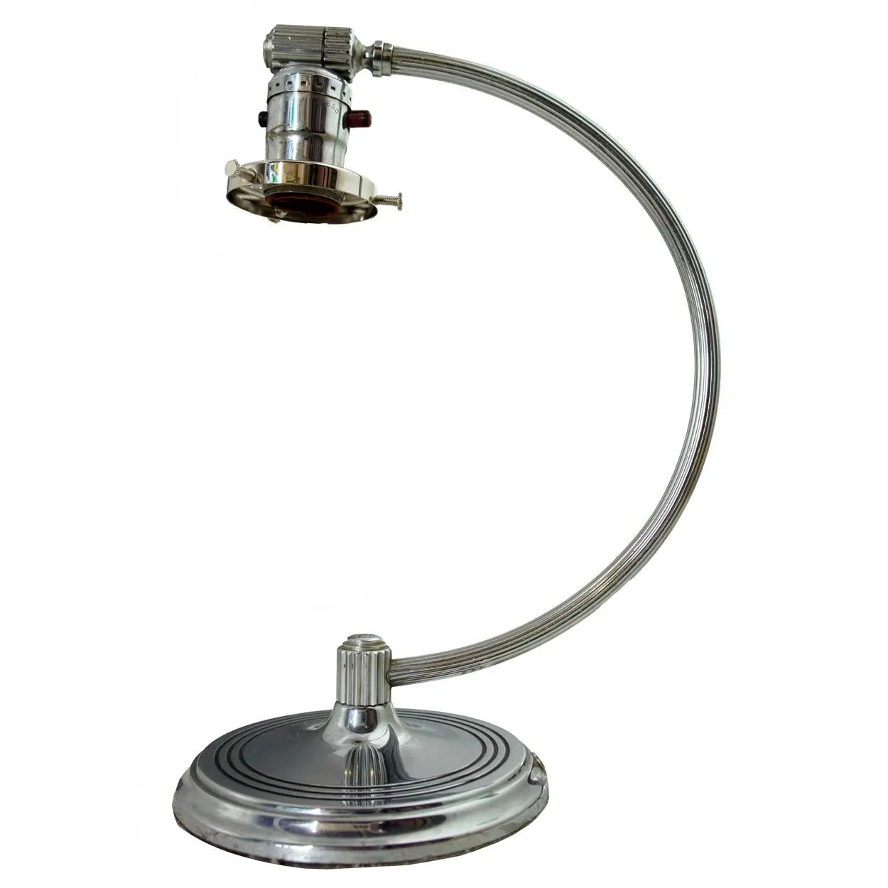 Vintage American Chase Art Deco Chrome One-Light Table Lamp