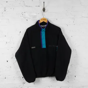 Vintage Columbia 1/4 Button Up Fleece - Black - L