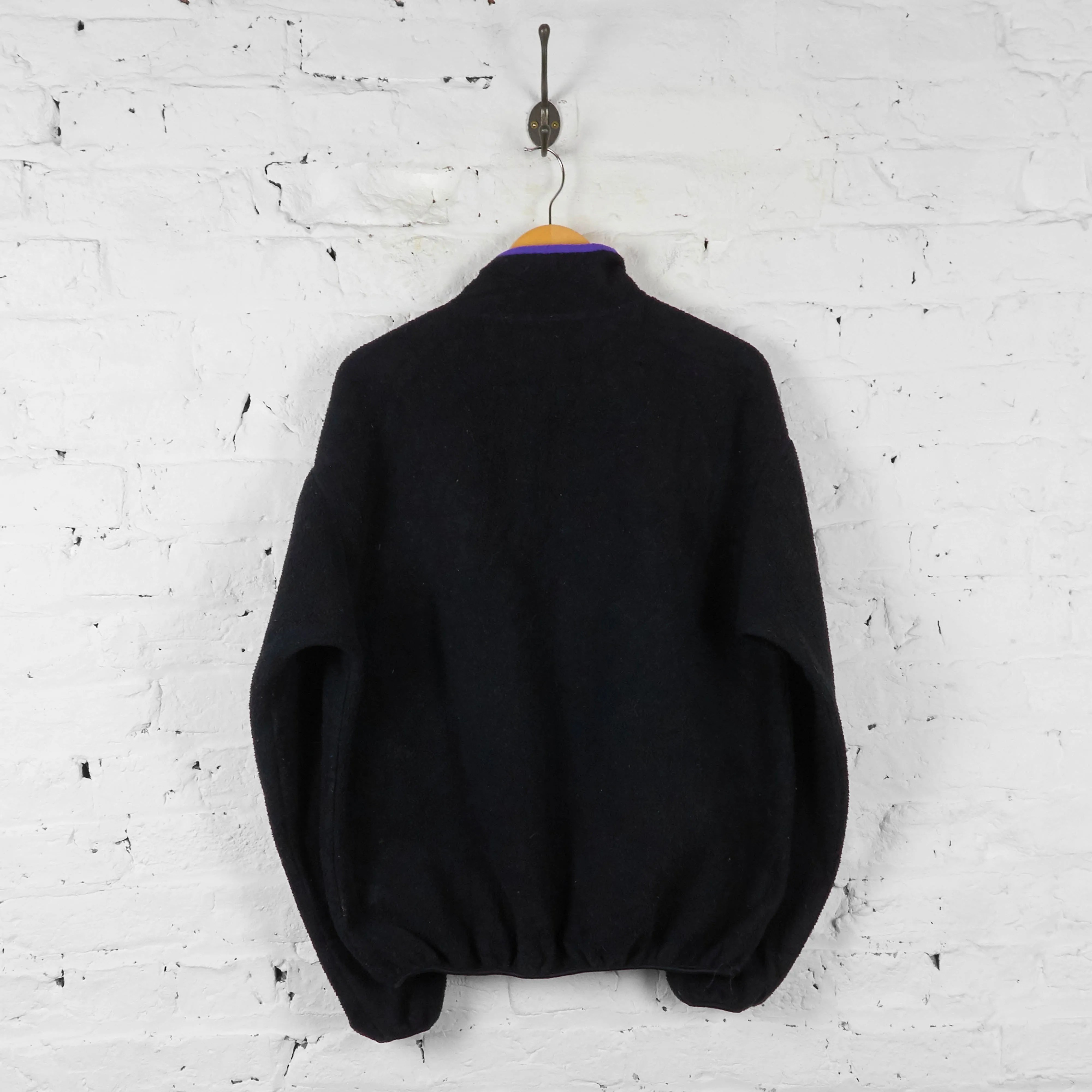 Vintage Columbia 1/4 Button Up Fleece - Black - L