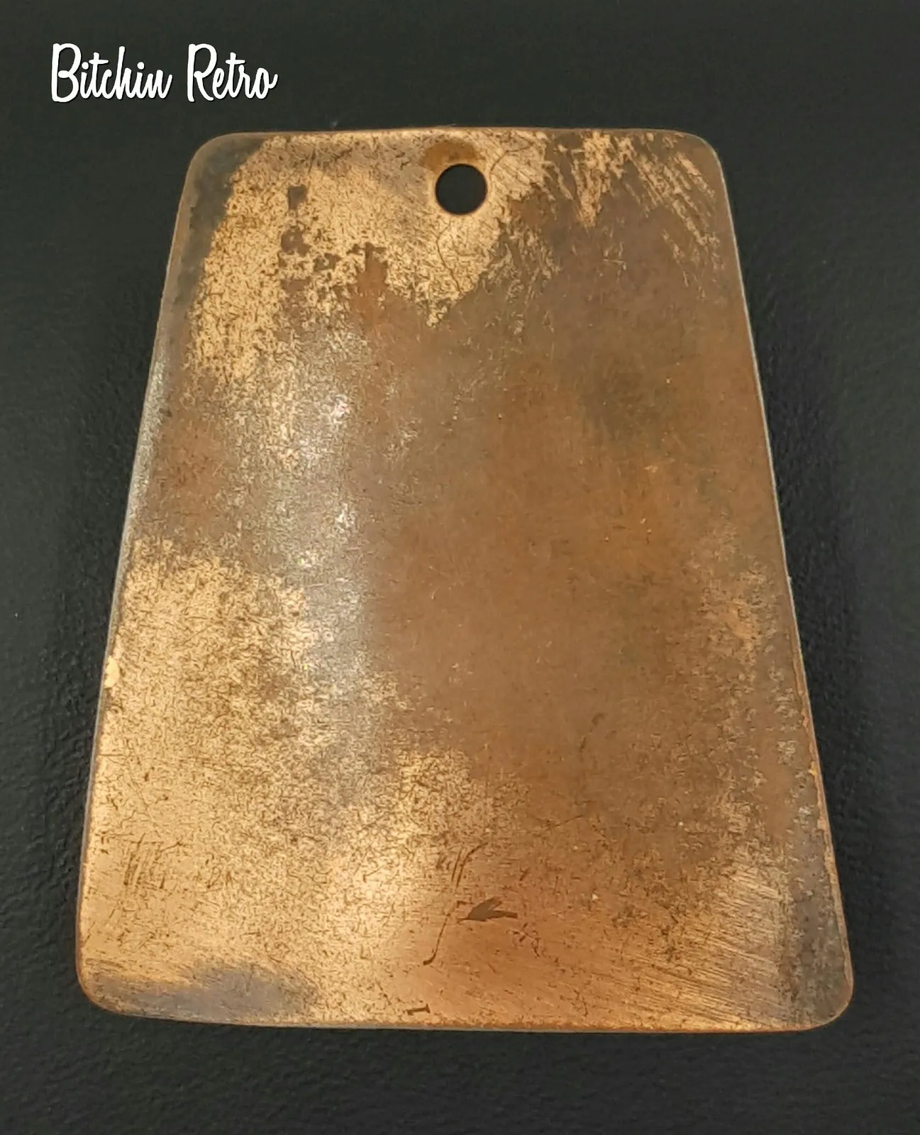 Vintage Copper Pendant Necklace Cowboy and Guitar Western Style